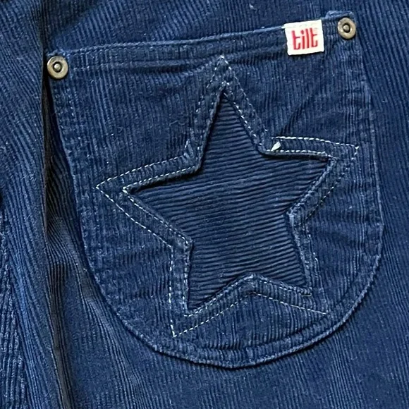 Vintage Maxi Skirt Corduroy Inverted Pleats Star Print pocket patch size medium - Picture 11 of 14